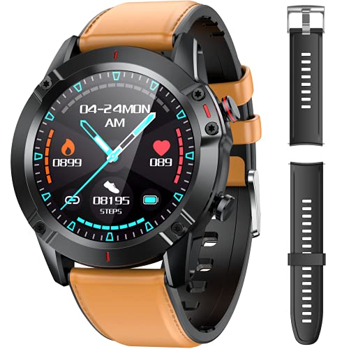 AGPTEK Smartwatch Hombre, Reloj Inteligente 1.3 Inch HD Podómetro Pulsómetro Cronómetro Calorías Monitoreo del Sueño, Pulsera Actividad de Fitness IP68 con Correa Repuesta