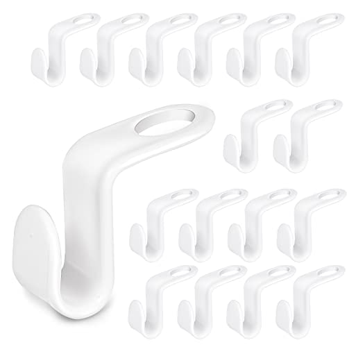 AIEX 50 Piezas Ganchos para Colgar Ropa Armario, PP Material Heavy Duty Cascada Perchas Ganchos para Perchas de Ropa Gancho de Flocado Organizador de Ropa para Armarios y Armarios (Blanco)