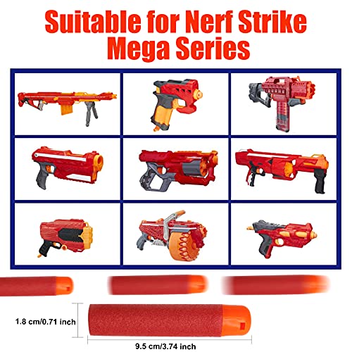 Airlab 120 Flechas de Dardos para Accesorios Nerf, Balas de Recarga de Mega Dardos de 9,5 cm para la Serie N-Strike Mega, Rojo