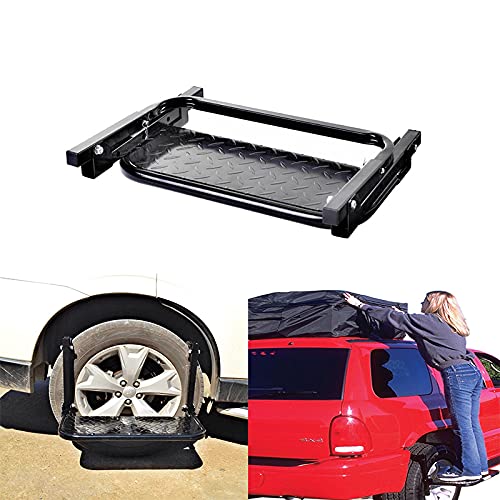 AJMINI Plegable Protector SUV MPV Escaleras de Coches Pasos de Montaje de neumáticos Escalera para Barcos de Techo de vehículos Bicicleta Equipaje Equipaje Coche Automóvil Audi Audi