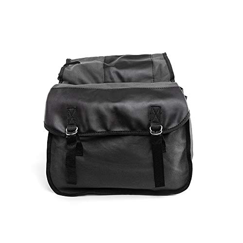 Alforjas de Lona para Motocicleta, Bolsa de Almacenamiento de Herramientas Impermeable para Equipaje de Motocicleta, Bolsas de Viaje para Caballero, Caja de Motocicleta Touring (Negro)