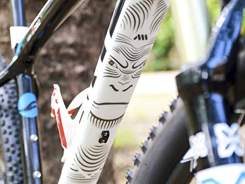 All Mountain Style AMSFG1WHAP Protector de Cuadro Basic – Protege tu Bicicleta de posibles arañazos y Golpes, Unisex Adulto, Blanco/Ape, Talla única