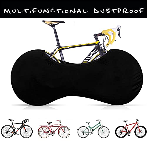 ALLILUYAA Funda para Rueda de Bicicleta,Cubierta Bicicleta ​Interior,Negro Puro，Prueba de Suciedad y Lavable Tela Elástica,Sirve para el 99% de Las Bicicletas para Adultos