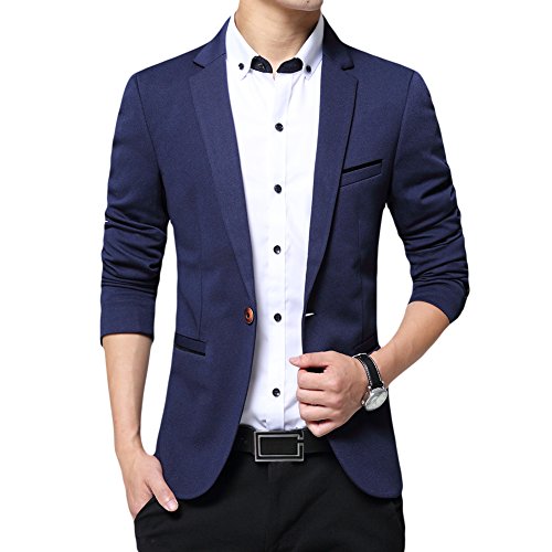 Allthemen Blazer - Chaqueta de Traje para Hombre, diseño Ajustado con botón de veston Blazer para Hombre, Elegante, Formal, para Bodas, Negocios y veladas