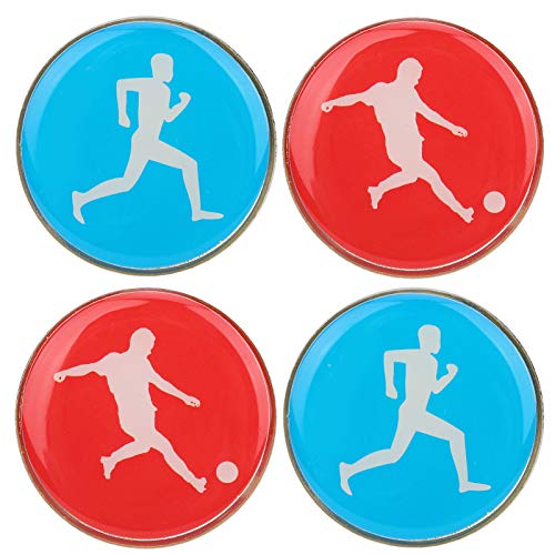 Alomejor Fútbol Fútbol Árbitro Flip Coin 4pcs Deportes de Dos Caras Patrón de fútbol Pick Edge Árbitro Lanzamiento Lateral Coin