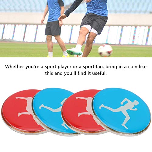 Alomejor Fútbol Fútbol Árbitro Flip Coin 4pcs Deportes de Dos Caras Patrón de fútbol Pick Edge Árbitro Lanzamiento Lateral Coin