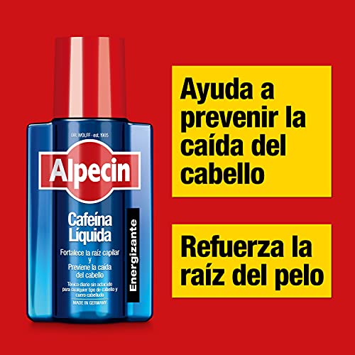 Alpecin Cafeina Liquida 1x 200 ml | Locion anticaida cabello hombre | Tratamiento para caida de pelo hombre | Tratamientos contra alopecia areata androgenetica | Producto para evitar caida pelo