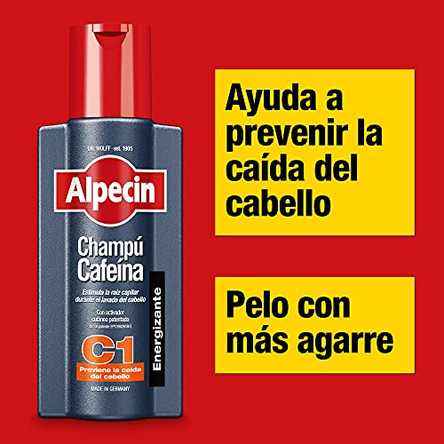 Alpecin Champú Cafeína C1 1x 250ml | Champu anticaida hombre y con cafeina | Tratamiento para la caida del cabello | Alpecin Shampoo Anti Hair Loss Treatment Men