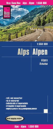 Alpes, 1:550.000. Mapa de carreteras impermeable. Reise Know-How.: reiß- und wasserfest (world mapping project)