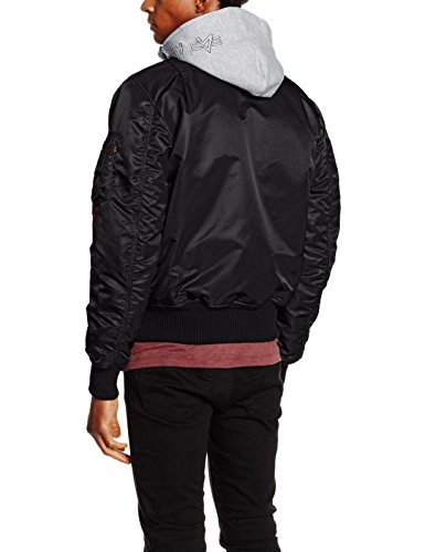 Alpha Industries Flight Jacket|MA-1 D-Tec Chaqueta, Negro (Grey/Black 03), L para Hombre