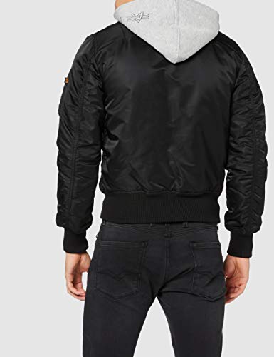 Alpha Industries Flight Jacket|MA-1 D-Tec Chaqueta, Negro (Grey/Black 03), L para Hombre