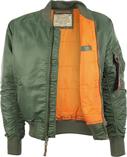 ALPHA INDUSTRIES Flight Jacket|MA-1 VF 59, Verde (Sage Green 01), XXL para Hombre