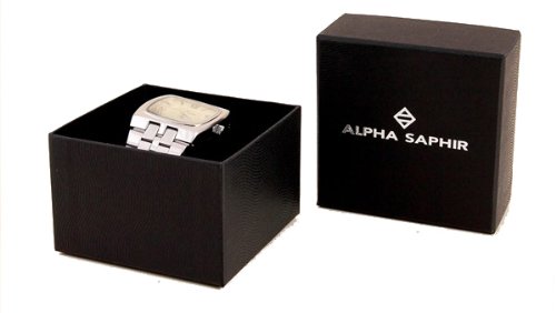 Alpha Saphir 267C - Reloj analógico de caballero de cuarzo con correa de acero inoxidable - sumergible a 30 metros