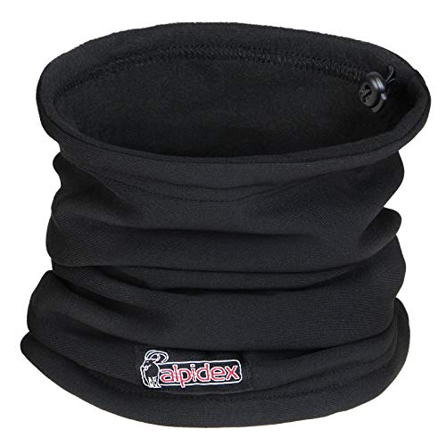 ALPIDEX Braga Cuello Forro Polar Calido Calentator Cuello Mujer Hombre Niño Neck Gaiter Bufanda Multifuncional Forro, Color:Negro, Tamaño:XL/XXL