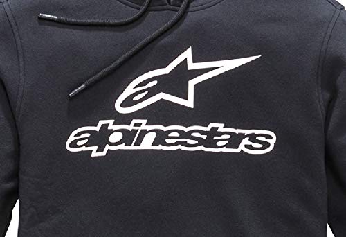 Alpinestar Always II Fleece Suéter Caliente con Logo Alpinestars Delantero., Hombre, Black/White, L