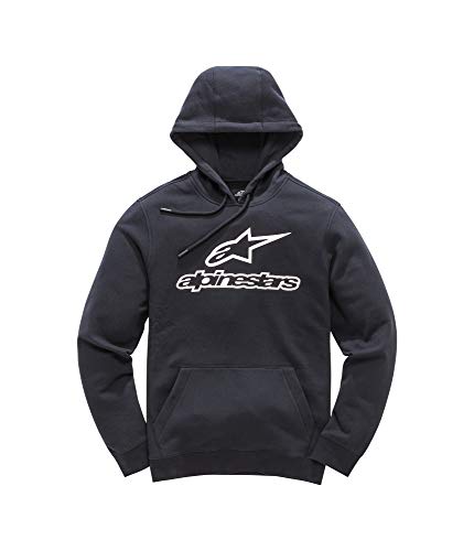 Alpinestar Always II Fleece Suéter Caliente con Logo Alpinestars Delantero., Hombre, Black/White, L