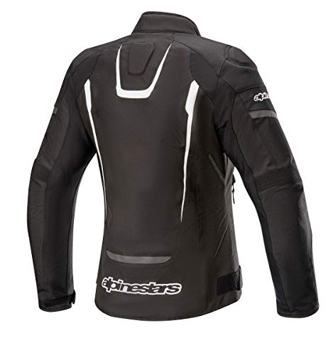 Alpinestars Chaqueta de moto Stella T-Jaws V3 impermeable para mujer, color negro/blanco, talla S