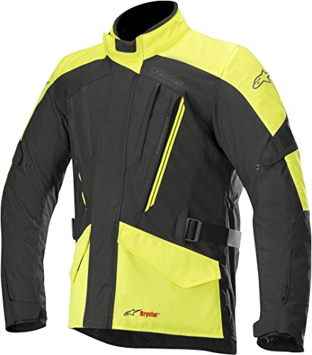 Alpinestars Chaqueta moto Volcano Drystar Jacket Black Yellow Fluo, Negro/Amarillo, 3XL