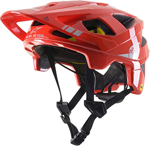 Alpinestars Vector Tech A2 Helmet Cascos, Unisex, Rojo Brillante Brillante/Li, S