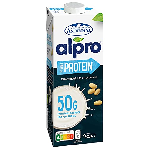 Alpro - Bebida de Soja UHT, Alta Concentración de Proteinas, 100% Vegetal, Apta para Veganos, Brik de 1 litro - 1 x 1000ml