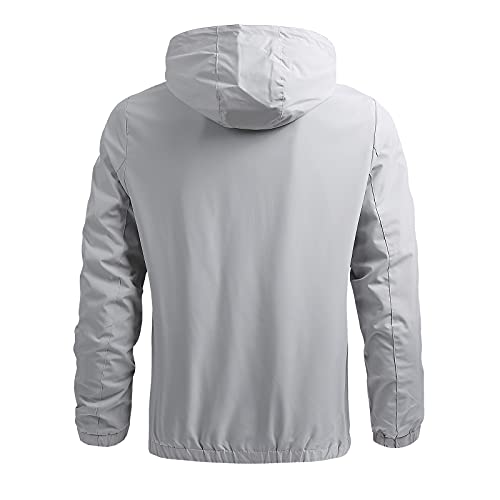 Alueeu Chaqueta con Capucha de Hombre Ropa Estilo Deportivo Sudadera Cierre de Cremallera Abrigo Casual de Cuello Elevado Blusa Delgado y ligero Grueso Térmico Hoodie Top Jacket