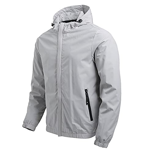 Alueeu Chaqueta con Capucha de Hombre Ropa Estilo Deportivo Sudadera Cierre de Cremallera Abrigo Casual de Cuello Elevado Blusa Delgado y ligero Grueso Térmico Hoodie Top Jacket