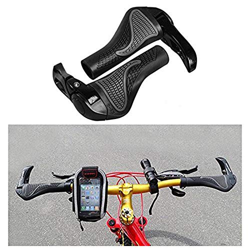 Amasawa Bicycle Handlebar Grips,Manija de Goma del Doble de la Cerradura de la Bicicleta de la Bicicleta, Bike Handle for Mountain Bike, Black,Inner Diameter of About 23 mm