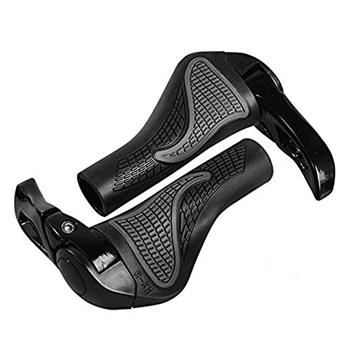 Amasawa Bicycle Handlebar Grips,Manija de Goma del Doble de la Cerradura de la Bicicleta de la Bicicleta, Bike Handle for Mountain Bike, Black,Inner Diameter of About 23 mm