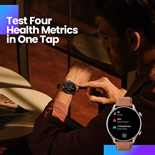 Amazfit GTR 3 Pro Smartwatch Deportivo Pantalla AMOLED de 1.45"Frecuencia Cardíaca Sueño Estrés Monitorización de SpO2 150+ Modos Deportivos GPS Llamadas Bluetooth Control de Música Alexa Marrón