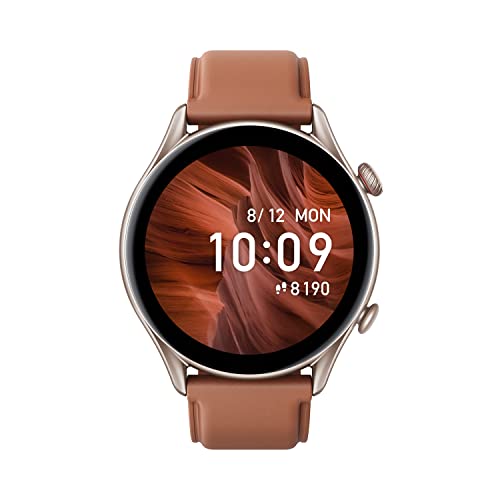 Amazfit GTR 3 Pro Smartwatch Deportivo Pantalla AMOLED de 1.45"Frecuencia Cardíaca Sueño Estrés Monitorización de SpO2 150+ Modos Deportivos GPS Llamadas Bluetooth Control de Música Alexa Marrón