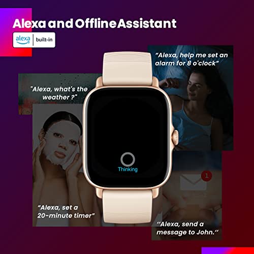 Amazfit GTS 3 Smartwatch Fitness Monitoreo de Ciclo Femenino con Frecuencia Cardíaca, SpO2 Sueño Estrés Reloj Inteligente con150+ Modos Deportivos GPS 5 ATM a Prueba de Agua Alexa Integrado Blanco