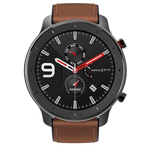 Amazfit - Smartwatch Amazfit Gtr 47Mm Aleación De Aluminio Y Correa De Cuero Marrón