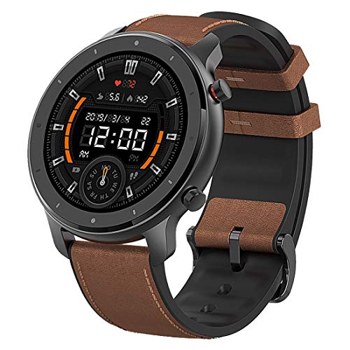 Amazfit - Smartwatch Amazfit Gtr 47Mm Aleación De Aluminio Y Correa De Cuero Marrón