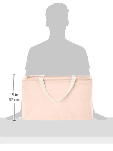 Amazon Basics – Canasto de tela, grande, rectangular, rosa apagado