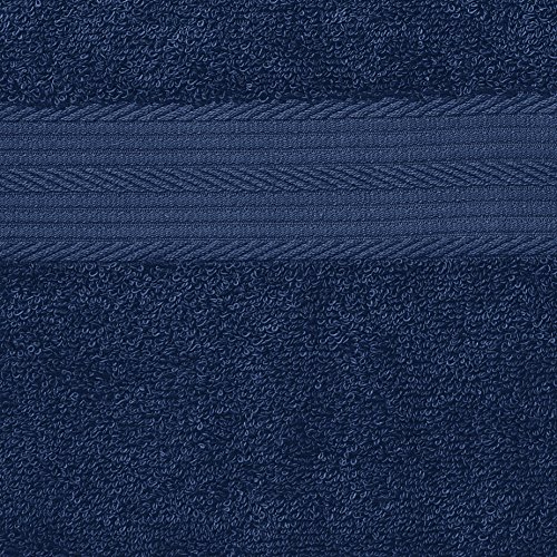 Amazon Basics - Juego de toallas (2 toallas de baño y 2 toallas de manos), 100% algodón 500 g / m², Azul (Royal Blue)
