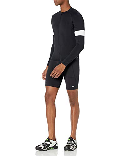 Amazon Essentials Long-Sleeve Cycling Jersey Camisa, Negro, M