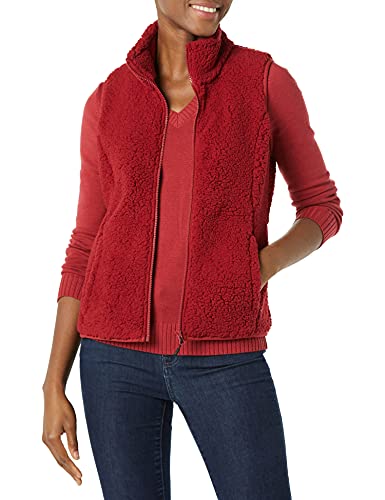 Amazon Essentials Polar Fleece Lined Sherpa Vest Chaqueta de Forro, Rojo Frambuesa, S