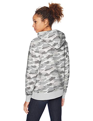 Amazon Essentials – Sudadera de tejido de rizo francés con capucha y forro polar para mujer, Verde (Grey Camo), US L (EU L - XL)