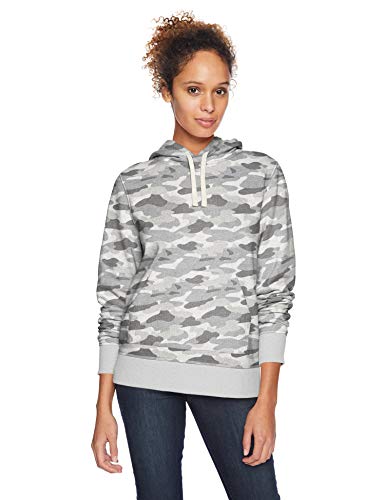 Amazon Essentials – Sudadera de tejido de rizo francés con capucha y forro polar para mujer, Verde (Grey Camo), US L (EU L - XL)