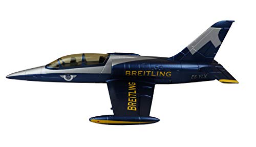 Amewi 24095 AMXFlight L-39 Albatros, Breitling Design, RC Avión teledirigido, EPO, PNP, Azul y Plateado