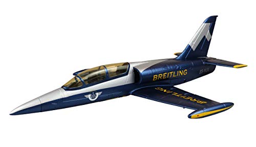 Amewi 24095 AMXFlight L-39 Albatros, Breitling Design, RC Avión teledirigido, EPO, PNP, Azul y Plateado