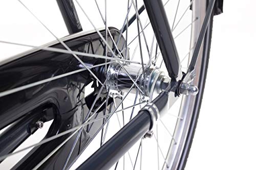 Amigo Forest - Bicicleta de Ciudad de 28 Pulgadas para Hombres - con V-Brake, Freno de Retroceso, portaequipajes Delantero, iluminación y estándar - Antracita