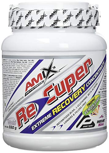 AMIX - BCAA con Glutamina - Re-Cuper Recovery Drink en Formato de 550 g - Ayuda a Regenerar las Fibras Musculares - Favorece la Rehidratación - Sabor a Lima Limón