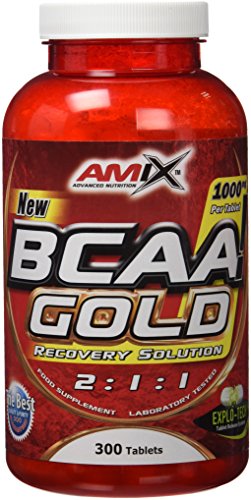 AMIX - BCCA Gold 300 Cápsulas - Favorece la Recuperación Muscular y Ayuda a Definir los Músculos - Aporta Aminoácidos Esenciales - BCAA Glutamina - BCAA en Cápsulas