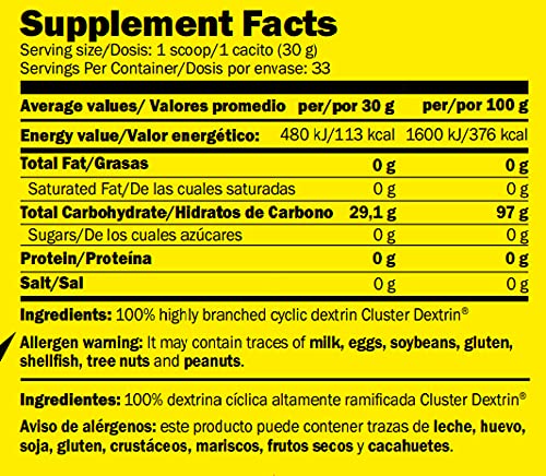 AMIX - Bebida Energética - GlycodeX Pure en Formato de 1 kg - Ayuda a Mejorar el Rendimiento y la Recuperación Muscular - Alto Contenido en Carbohidratos