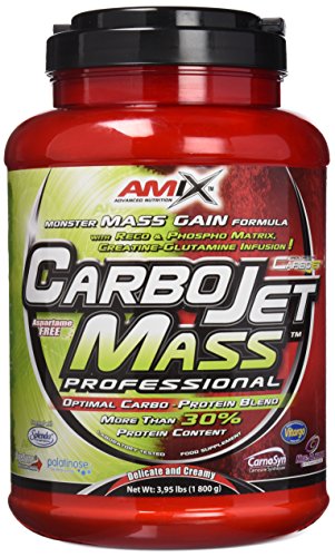 AMIX - Complemento Alimenticio - Carbojet Mass Professional - Carbohidratos y Proteínas para Aumentar Masa Muscular - Concentrado Proteína de Suero - Recuperador Muscular - Frutas del Bosque - 1,8 KG