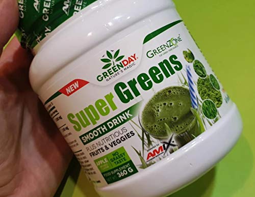 AMIX - Complemento Alimenticio - GreenDay Super Greens Smooth Drink - 360 Gr - Prepara tu Smoothie - Ayuda a Controlar el Peso - Aporte de Energía - Batidos Verdes - Suplemento Alimenticio Vegetal