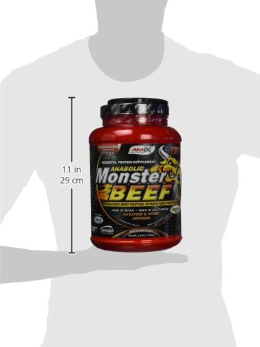 Amix - Monster Beef Protein - Suplemento Alimenticio - Mejora del Rendimiento - Proteína de Suero - Glutamina en Polvo - Nutrición - Proteína de Ternera - Sabor Vainilla - Bote de 1 Kg