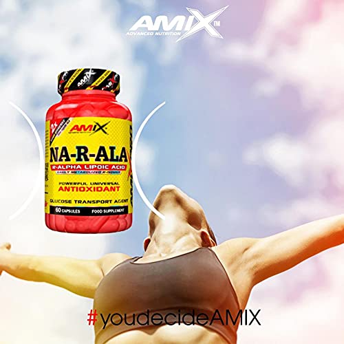 AMIX PRO - NA-R-ALA, Suplemento Alimenticio a Base de Ácido R-Alfa Lipoico, Potente Antioxidante, Combate Radicales Libres, Para Reforzar el Sistema Inmunológico, Soluble en Grasa y Aceite