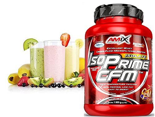AMIX- Proteína Isolada, Isoprime CFM, Aislado de Proteína de Suero, Sabor Cookie/Crema, Ayuda a la Recuperación Muscular, Proteína de Suero de Alta Pureza, 1 Kg